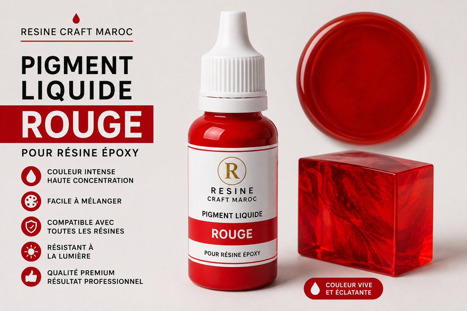 Rouge – Pigment Liquide pour Résine Époxy