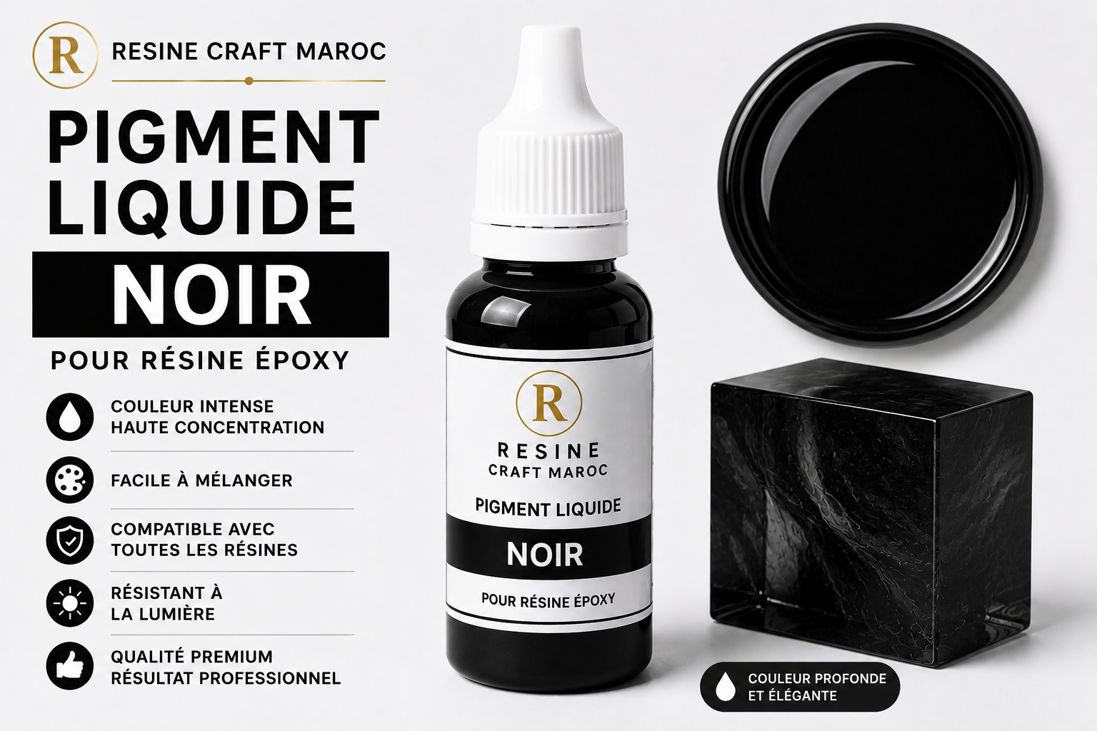 Noir – Pigment Liquide pour Résine Époxy