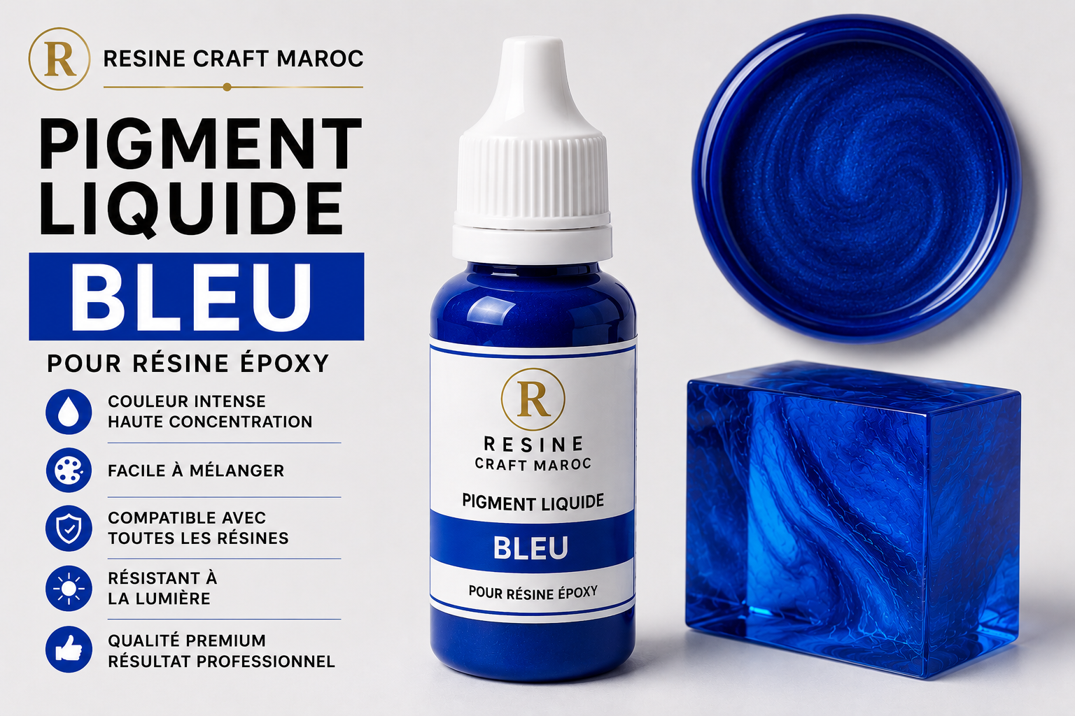 Bleu – Pigment Liquide pour Résine Époxy