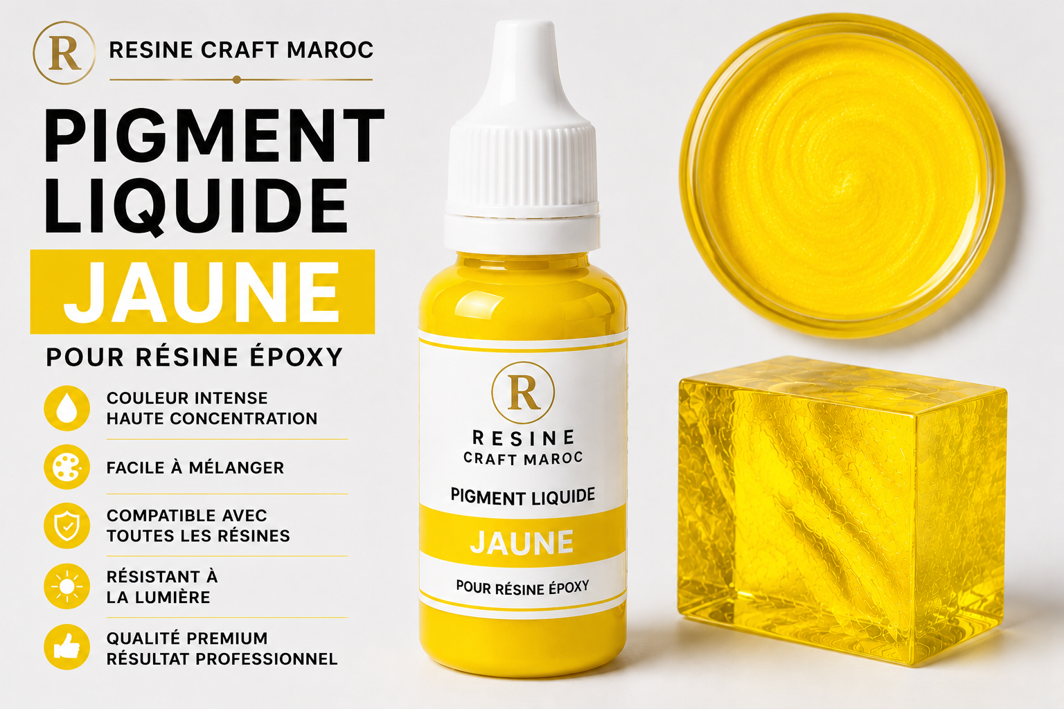 Jaune – Pigment Liquide pour Résine Époxy