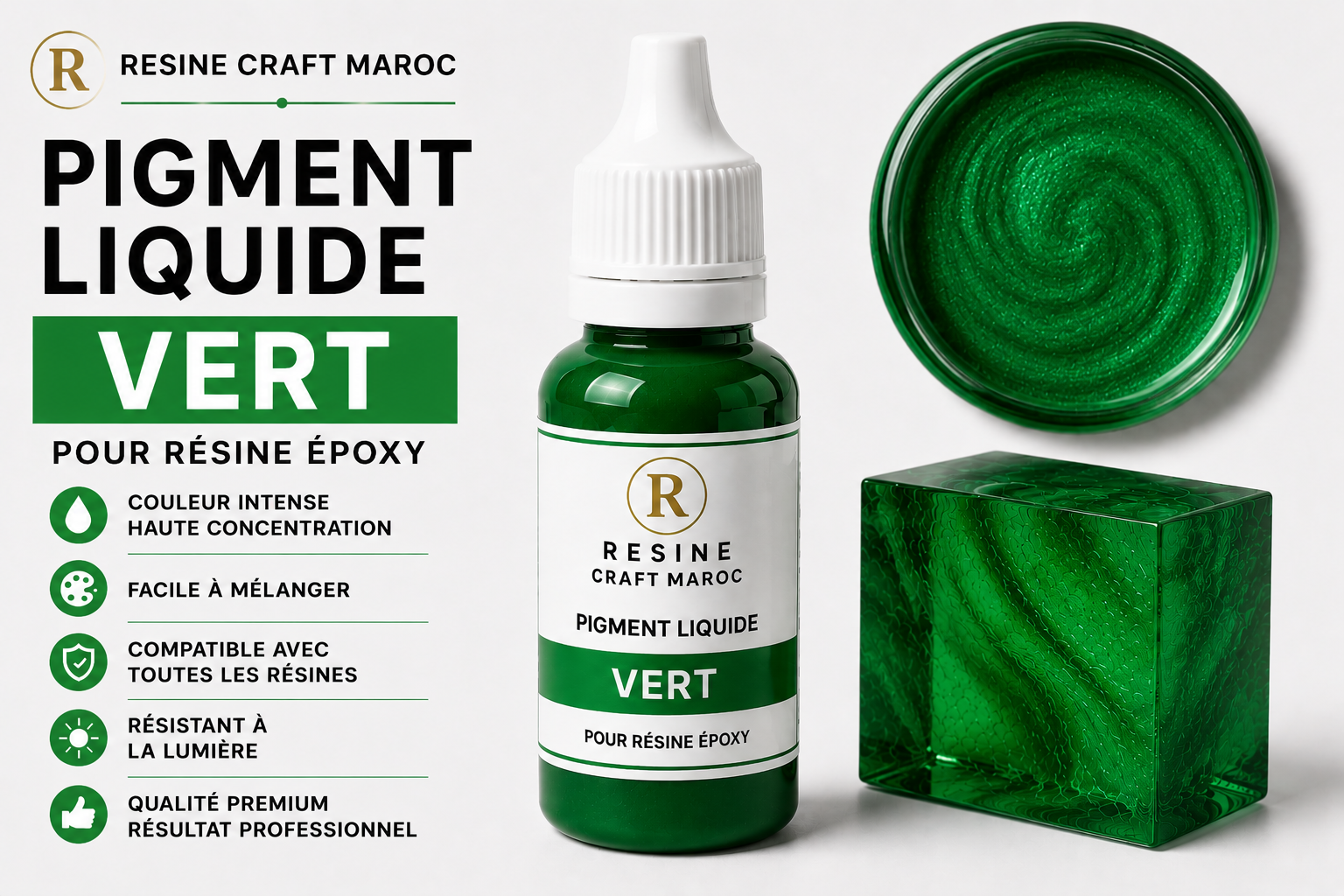 Vert – Pigment Liquide pour Résine Époxy