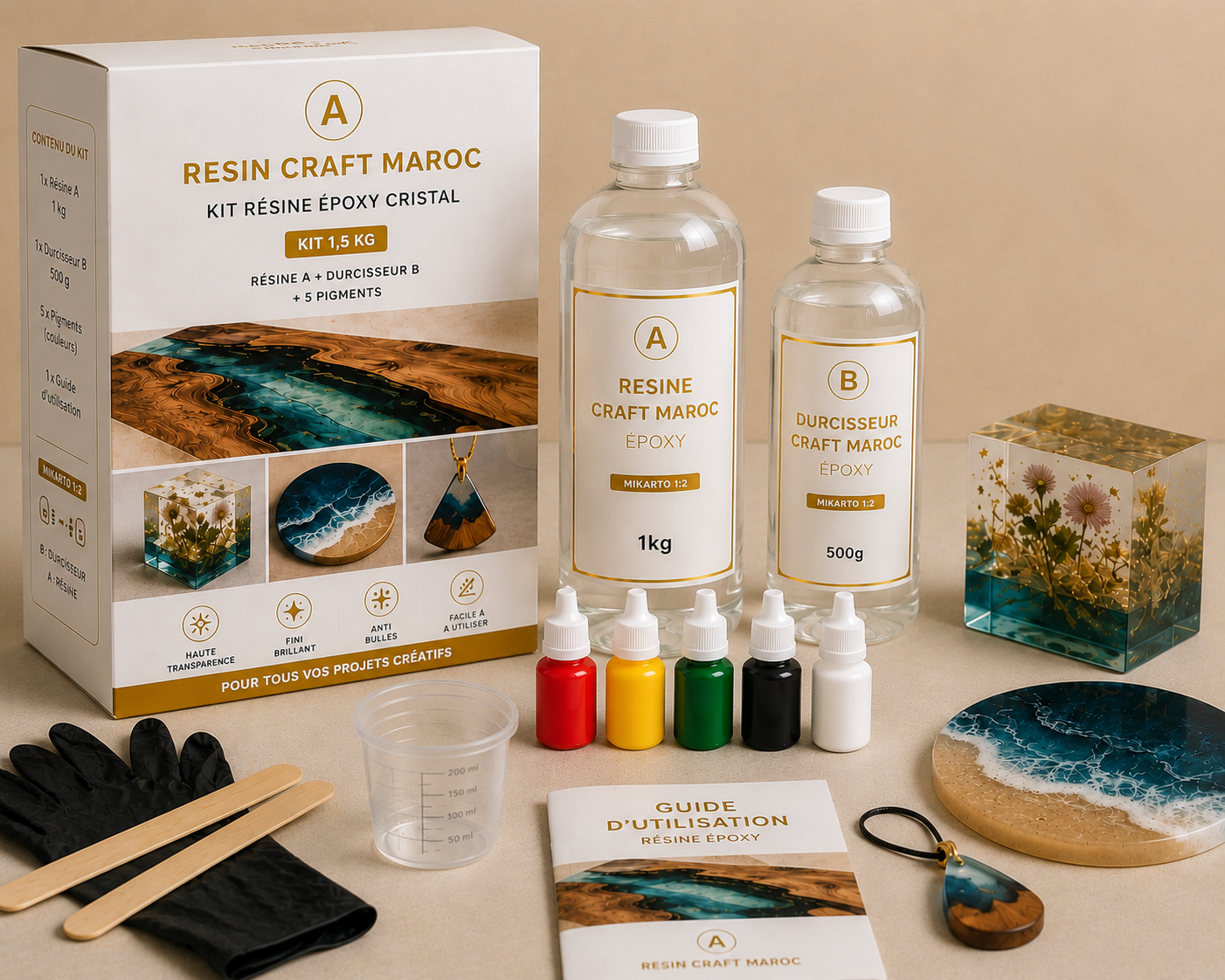 PACK 2-Kit Résine Époxy Cristal – 1,5 kg